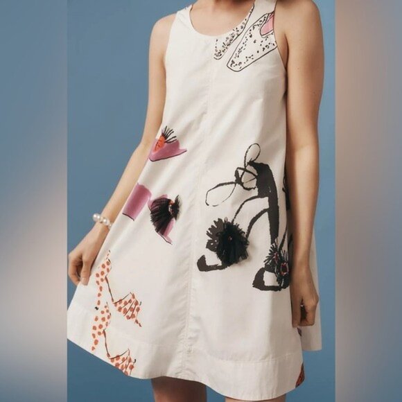 NWT Size MP-Anthropologie The Keiko Cotton Mini Dress Danielle Kroll(NWT USD188) - Picture 9 of 16